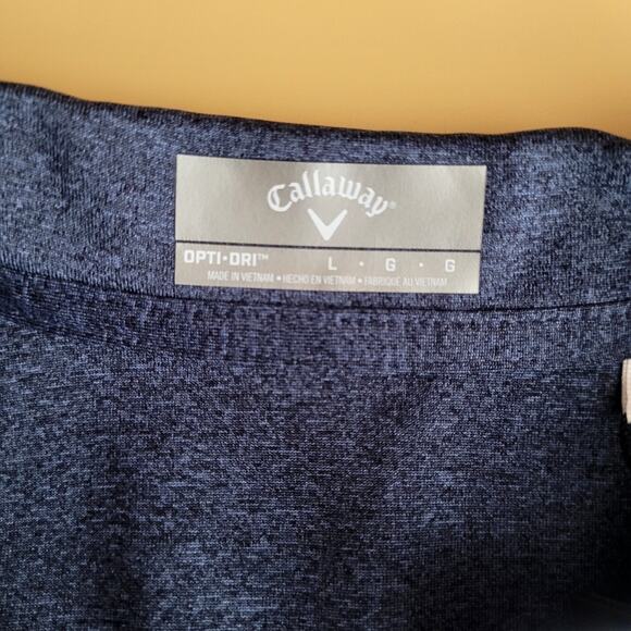Callaway Navy Opti Dri Moisture Wicking UV Protection Sleeveless Polo Sz L NWT - Picture 3 of 8